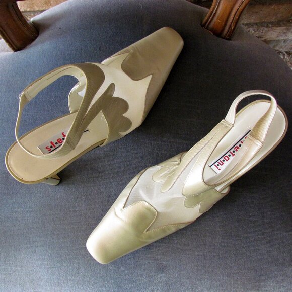 STEFANI NUDE SHOES, 8.5, SLING-BACK SEE-THRU ELEGANT MESH, 4" HEELS - Picture 12 of 12